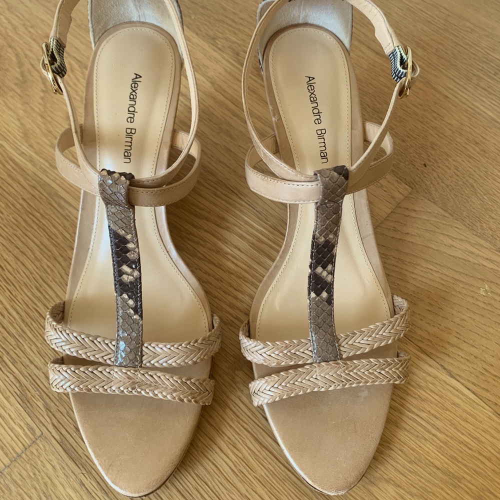 Alexandre Birman Python Nude Wedges